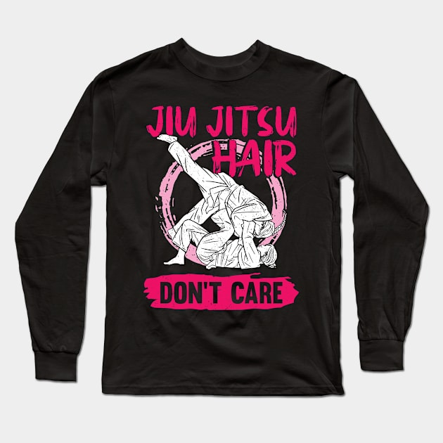 Jiu Jitsu Hair Don't Care Long Sleeve T-Shirt by Dolde08